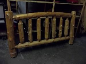 Pine Log Head Board