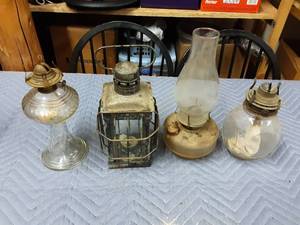 4-Old Lanterns & Oil Lamps
