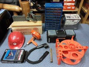 Miter Box, Hose Reel, Hardware Organizers, Tool Box, ,Glue Gun, Snake Flashlight, Hard Hat