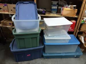 Lot Of Assorted Storage Bins & Lids