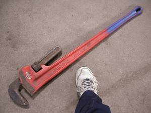 lot 213 image: Large Ridgid 48 Pipe Wrench