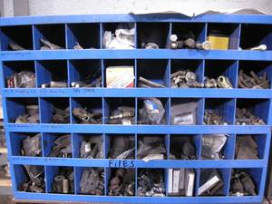 lot 263 image: Blue Fastenal Pigeonhole Storage-Organizer With Contents