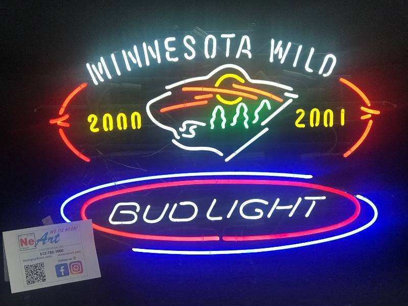 Bud Light MN Wild Hockey Inaugural Season neon Neon Extravaganza and