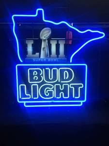 lot 1 image: Bud Light Superbowl LII neon