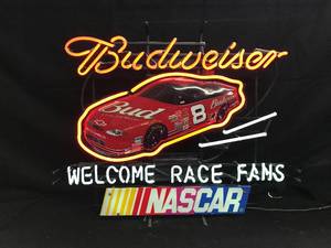lot 49 image: Budweiser NASCAR #8 Welcome Race Fans neon