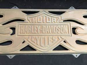 lot 52 image: Cast Iron Harley Davidson HD with flames
