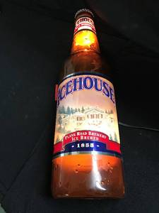 lot 60 image: Icehouse plastic beer bottle light with 3D horse and carriage and building