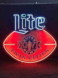 lot 61 image: Twin Cities Superbowl XXVI Miller Lite neon