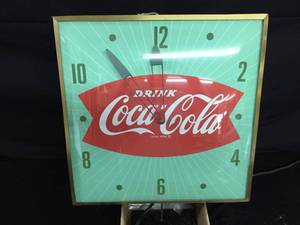 lot 70 image: Original, vintage Drink Coca-Cola PAM clock