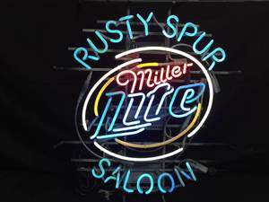 lot 108 image: Rusty Spur Saloon  Miller Lite neon