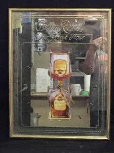 lot 119 image: Crown Royal mirror  clock