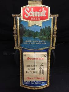 lot 154 image: Schmidt Beer age verification calendar 1981-1982