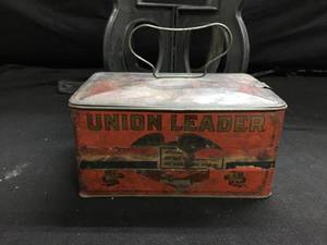 lot 157 image: Union Leader chewing tobacco tin box
