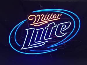 lot 163 image: Miller Lite neon with blue hoops