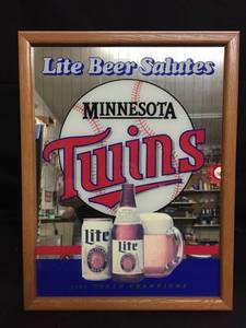lot 184 image: Lite Beer Salutes MN Twins 1987 World Series mirror