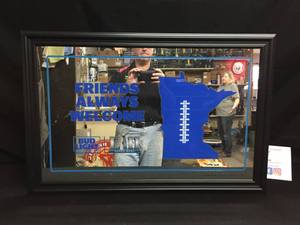 lot 185 image: Bud Light Friends Always Welcome Super Bowl LII MN mirror