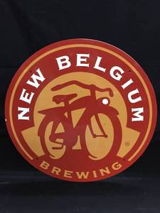 lot 189 image: New Belgium Brewing Baked enamel and steel sign