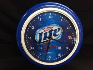 lot 200 image: Miller Lite Its Miller Time plastic wall clock