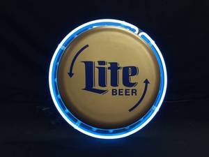 lot 205 image: Lite Beer bottle cap with neon ring