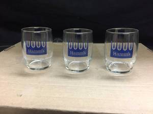 lot 240 image: Lot of 3 Hamms Beer Barrel glasses