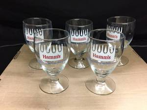lot 243 image: Lot of 5 Hamms short stem goblets