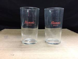 lot 244 image: Lot of 2 Hamms Beer glasses