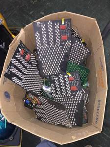 lot 248 image: Box of misc Dont Walk hand symbol LED light boards