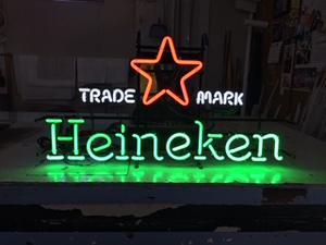lot 136 image: Heineken Trademark neon