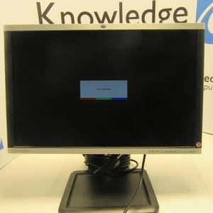lot 16 image: HP 22 in LCD Monitor with Vertically adjustable stand includes cables.  Tested Working