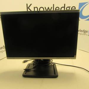 lot 21 image: HP 22 in LCD Monitor with Vertically adjustable stand includes cables.  Tested Working