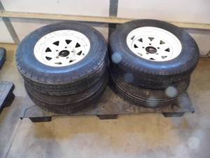 Lot of 4 Trailer Tires w Rims