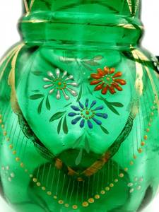 lot 40 image: Emerald Green Bohemian Glass Victorian Pitcher