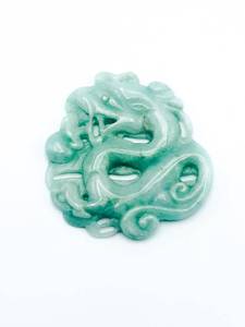 lot 71 image: Mint Green Jade Jewelry Pendant Dragon