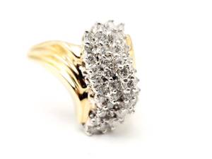 lot 17 image: Ladies Diamond Cocktail Estate Ring in 10k Yellow Gold