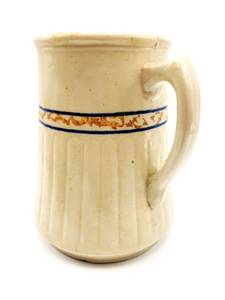 lot 67 image: Antique Red Wing Sponge Band Gray Line Stoneware Crock Pitcher