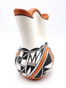 lot 83 image: Acoma Zia Native American Double Spout Pottery Vase Signed