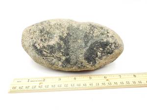lot 95 image: Large 9 Native American Stone Club  Tool
