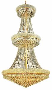 lot 5 image: Elegant Lighting Royal Cut Clear Crystal Primo 32-Light Three-Tier Crystal Chandelier