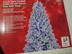 lot 1 image: 7.5 ft Starry Light Flocked Fraser ...
