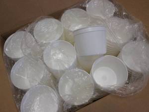 lot 47 image: Case of 300 White Plastic Container...