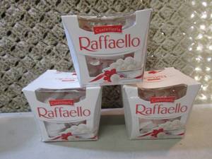 lot 112 image: 3 Boxes of Raffaello Candy Best by ...