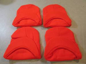 lot 138 image: 4 Orange Winter Knit Hats with Viso...