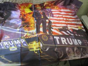 lot 145 image: 3 ft x 5 ft Trump on Tank Flag New ...