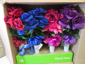 lot 151 image: Case of 12 Fake Flower Vases Approx...