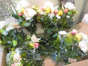 lot 154 image: Box Full of Assorted Fake Flowers  ...