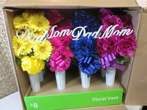 lot 157 image: Case of 12 Mom & Dad Fake Flower Va...