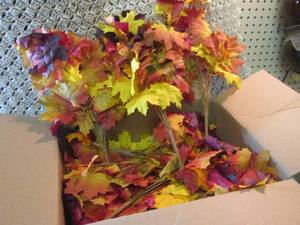 lot 161 image: Box Full of Fake Fall Leaves  BR1...