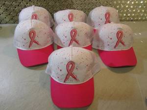 lot 191 image: Lot of 7 Pink Ribbon Caps New with ...
