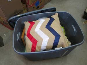 lot 204 image: Tote with Lid Full of Misc Unsorted...