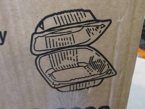 lot 242 image: Case of 375 Hinged Lid Containers  ...